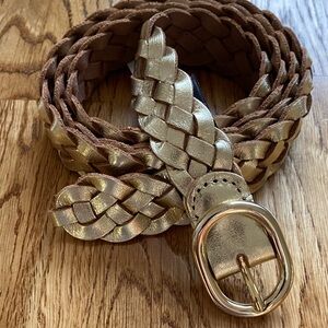 Gold Thin Braided Belt
In Natural Leather